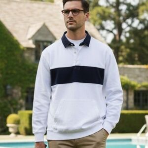 Good Man Brand XL Country Club Dadcore Preppy Normcore Striped Rugby Polo